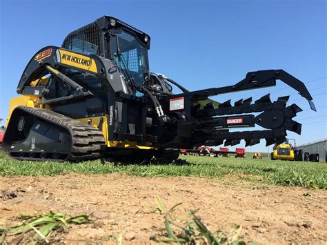 skid steer with trencher attachment|premier attachments skid steer.